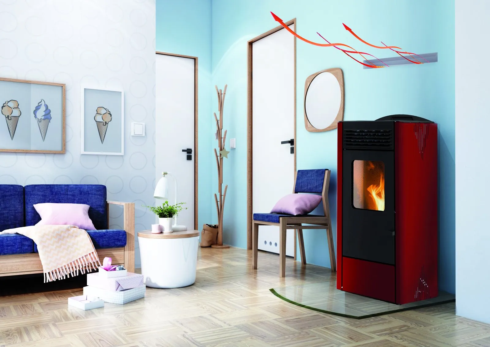 Estufa de pellet modelo lyon wind